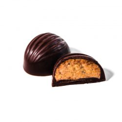 Hazelnut-Coriander-Praline-chocolate-open-chocomiro
